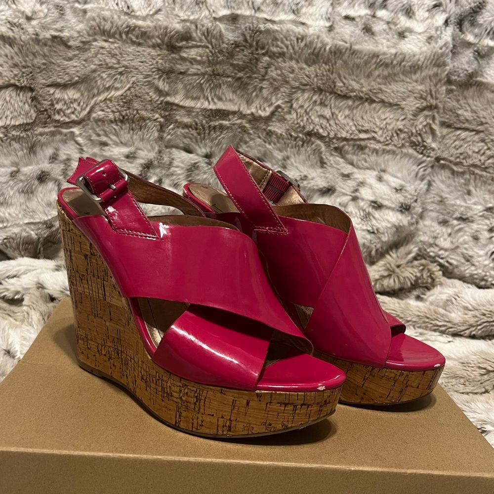 BCBG Generation Hot Pink Platform Wedges